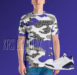 Full Print Dark Iris 3 Shirt To Match Jordan Dark Iris 3 Retro | Dark Iris 3 Shirt | Jordan 3 Shirt