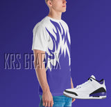 Full Print Dark Iris 3 Shirt To Match Jordan Dark Iris 3 Retro | Dark Iris 3 Shirt | Jordan 3 Shirt