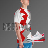 Full Print Shirt To Match Jordan Fire Red 3s Retro