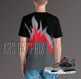 Full Print Shirt to Match Jordan 4 Infrared - Infrared 4s -Shirt