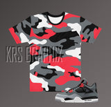 Full Print Shirt to Match Jordan 4 Infrared - Infrared 4s -Shirt