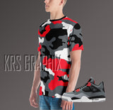 Full Print Shirt to Match Jordan 4 Infrared - Infrared 4s -Shirt