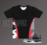 Full Print Shirt to Match Jordan 4 Infrared - Infrared 4s -Shirt
