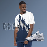 Full Print Midnight Navy Shirt | Midnight Navy 4 Shirt | Midnight Navy 4s Shirt | Jordan 4 Shirt