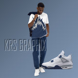 Full Print Midnight Navy Shirt | Midnight Navy 4 Shirt | Midnight Navy 4s Shirt | Jordan 4 Shirt