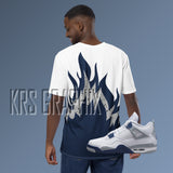 Full Print Midnight Navy Shirt | Midnight Navy 4 Shirt | Midnight Navy 4s Shirt | Jordan 4 Shirt