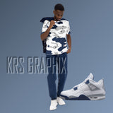 Full Print Midnight Navy Shirt | Midnight Navy 4 Shirt | Midnight Navy 4s Shirt | Jordan 4 Shirt