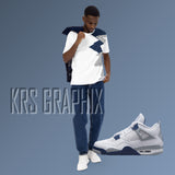Full Print Midnight Navy Shirt | Midnight Navy 4 Shirt | Midnight Navy 4s Shirt | Jordan 4 Shirt