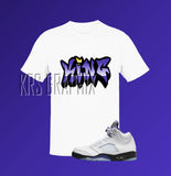 Concord 5 Shirt | Jordan 5 Concord T-Shirt | Jordan 5 Concord Sneaker Match Tee King Couples Shirt