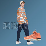 Windbreaker Hoodie To Match Jordan Crimson Bliss 5s Retro