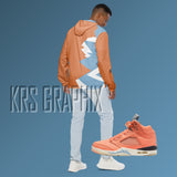 Windbreaker Hoodie To Match Jordan Crimson Bliss 5s Retro
