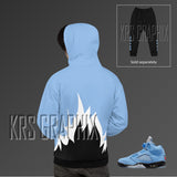 Sneaker Match Hoodie To Match Jordan UNC 5s Retro Flames