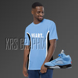 Full Print Sneaker Match AOP Shirt To Match Jordan UNC 5s Retro -  'Heart & Soul'