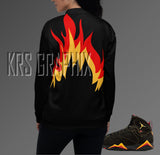 Jordan 7 Citrus 7s Bomber | Citrus 7s Jacket | Jordan Sneaker Match Jacket Flames