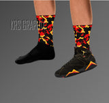 Socks To Match Jordan Citrus 7 Retro | Citrus 7 Socks | Jordan 7 Socks