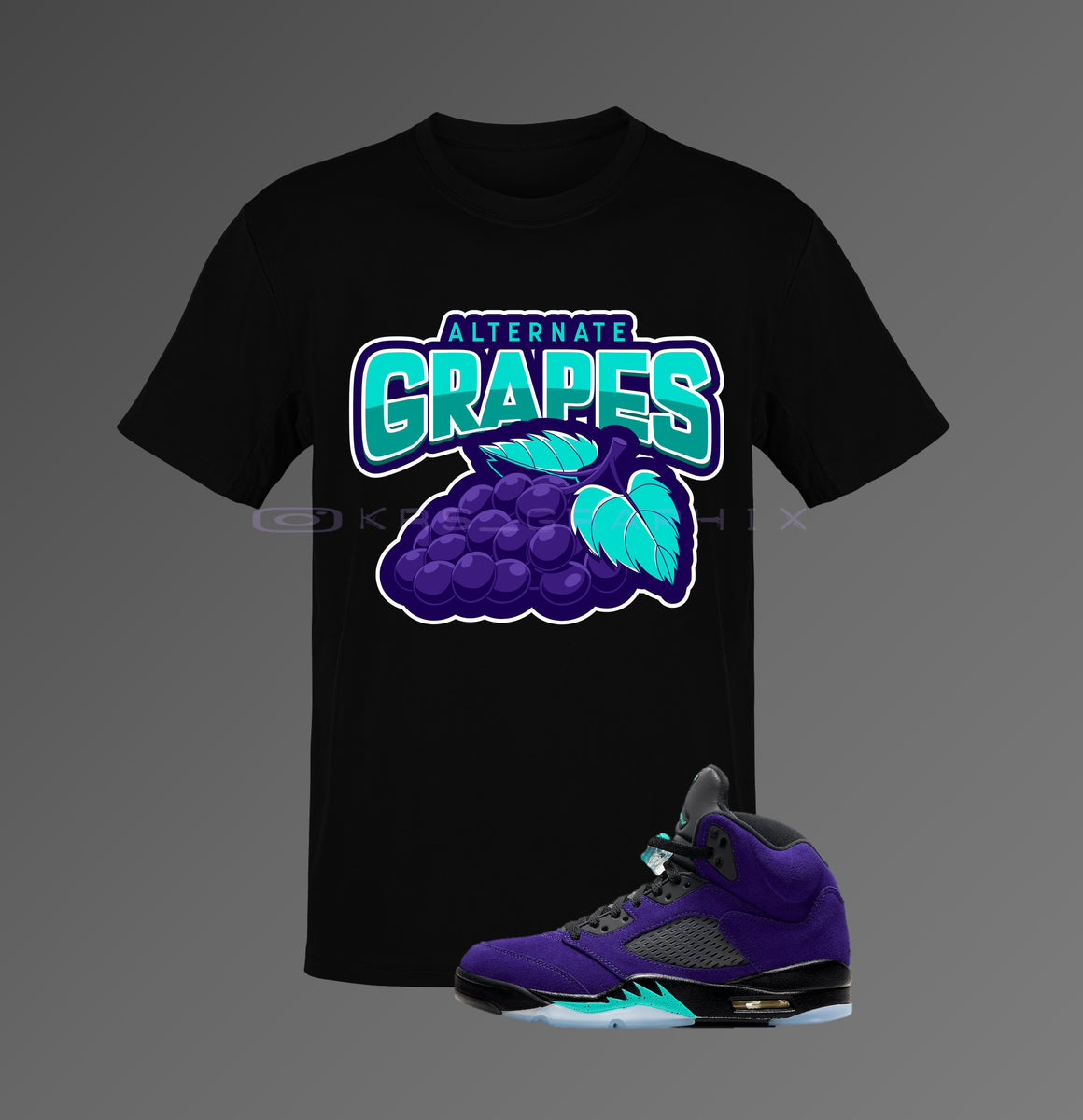 T Shirt To Match Jordan 5 Alternate Grape Grapes KRS Graphix