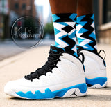 Socks To Match Jordan 9 Powder Blue - Jagged
