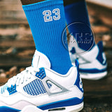 Socks To Match Jordan 4 Military Blue - Blue 23
