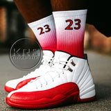 Socks To Match Jordan 12 Cherry - Gradient
