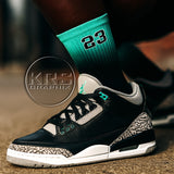 Socks To Match Jordan 3 Green Glow - Gradient 23
