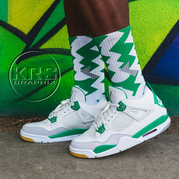 Socks To Match Jordan 4 Pine Green Sb - Jagged