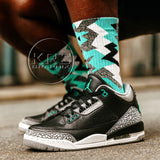 Socks To Match Jordan 3 Green Glow - Jagged