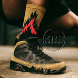 Socks To Match Jordan 9 Olive - Fire