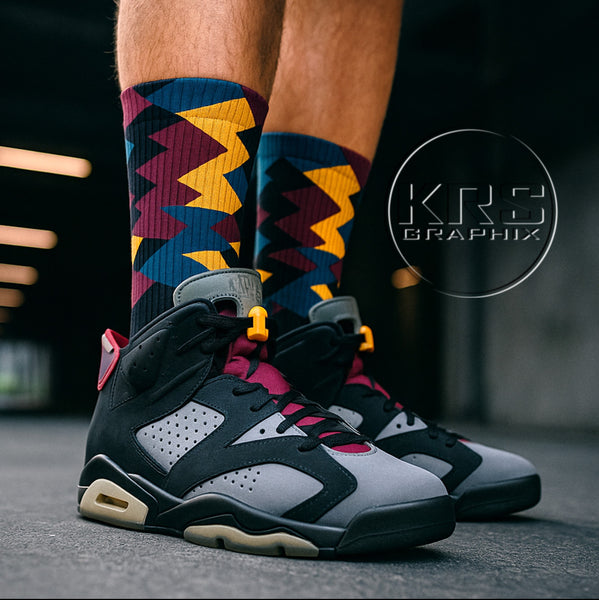 Bordeaux 6 All Over Print Socks