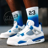 Socks To Match Jordan 4 Military Blue - Gradient