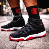 Socks To Match Jordan 11 Bred Velvet - 23