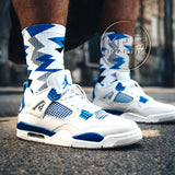 Socks To Match Jordan 4 Military Blue - Jagged