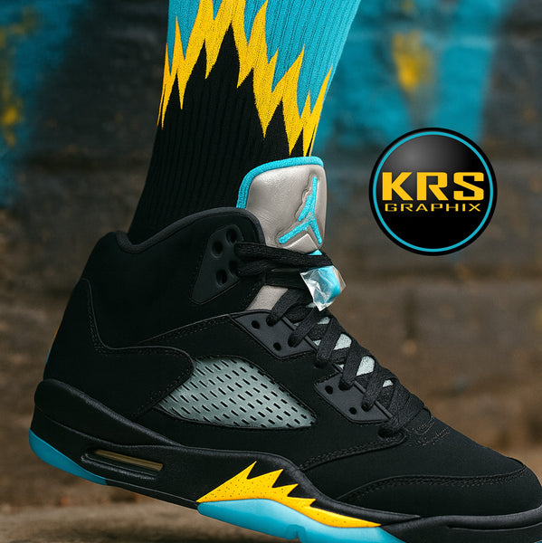 Socks To Match Jordan Aqua 5s Flames