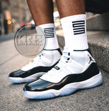 White Socks To Match Jordan 11 Gratitude & Space Jam Lows- 23's