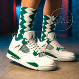 Socks To Match Jordan 4 Oxidized Green - Jagged