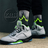 Socks To Match Jordan 5 Green Bean - Flames
