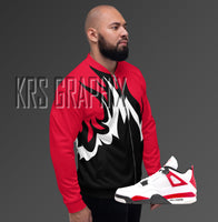 Jacket To Match Jordan 4 Red Cement - Flames