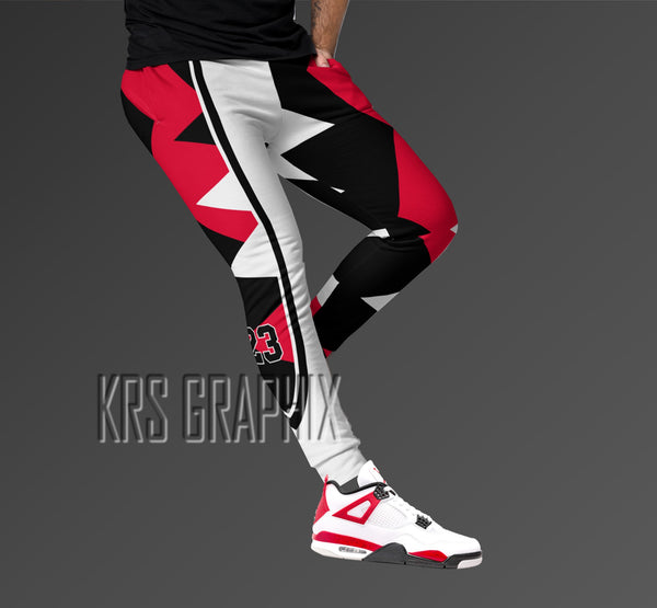 Joggers To Match Jordan 4 Red Cement - Jagged
