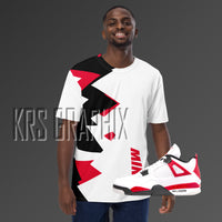 Full Print Shirt To Match Jordan 4 Red Cement - Jagged