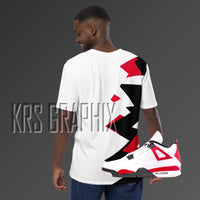Full Print Shirt To Match Jordan 4 Red Cement - Jagged