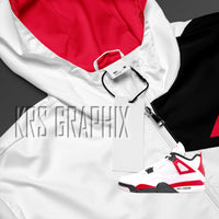 Zip Hoodie To Match Jordan 4 Red Cement - Jagged