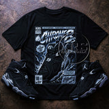 Chrome 8s Sneaker Matching Graphic Tee, Black Silver Sneakerhead Streetwear