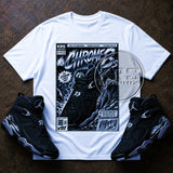 Chrome 8s Sneaker Matching Graphic Tee, Black Silver Sneakerhead Streetwear