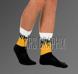 Socks To Match Jordan 5 Tokyo Sneaker Match – Yellow Black Drip Retro 5 Crew