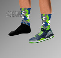 Socks To Match Jordan 3 Doernbecher Hugo - Jagged