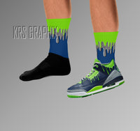 Socks To Match Jordan 3 Doernbecher Hugo - Dripping