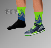 Socks To Match Jordan 3 Doernbecher Hugo - Flames