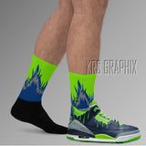 Socks To Match Jordan 3 Doernbecher Hugo - Flames