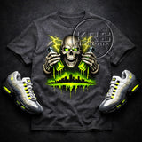 Air Max 95 Neon Skull Tee | Neon Green Streetwear Shirt to Match Air Max 95 Neon | Sneakerhead Graphic T-Shirt