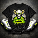 Air Max 95 Neon Skull Tee | Neon Green Streetwear Shirt to Match Air Max 95 Neon | Sneakerhead Graphic T-Shirt