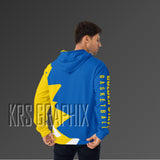 Full Print Hoodie To Match Golden State Basketball Team - Jagged